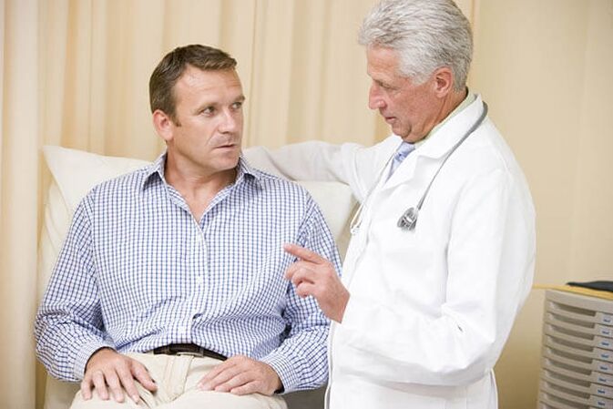 a patient with prostatitis in a doctor's appointment